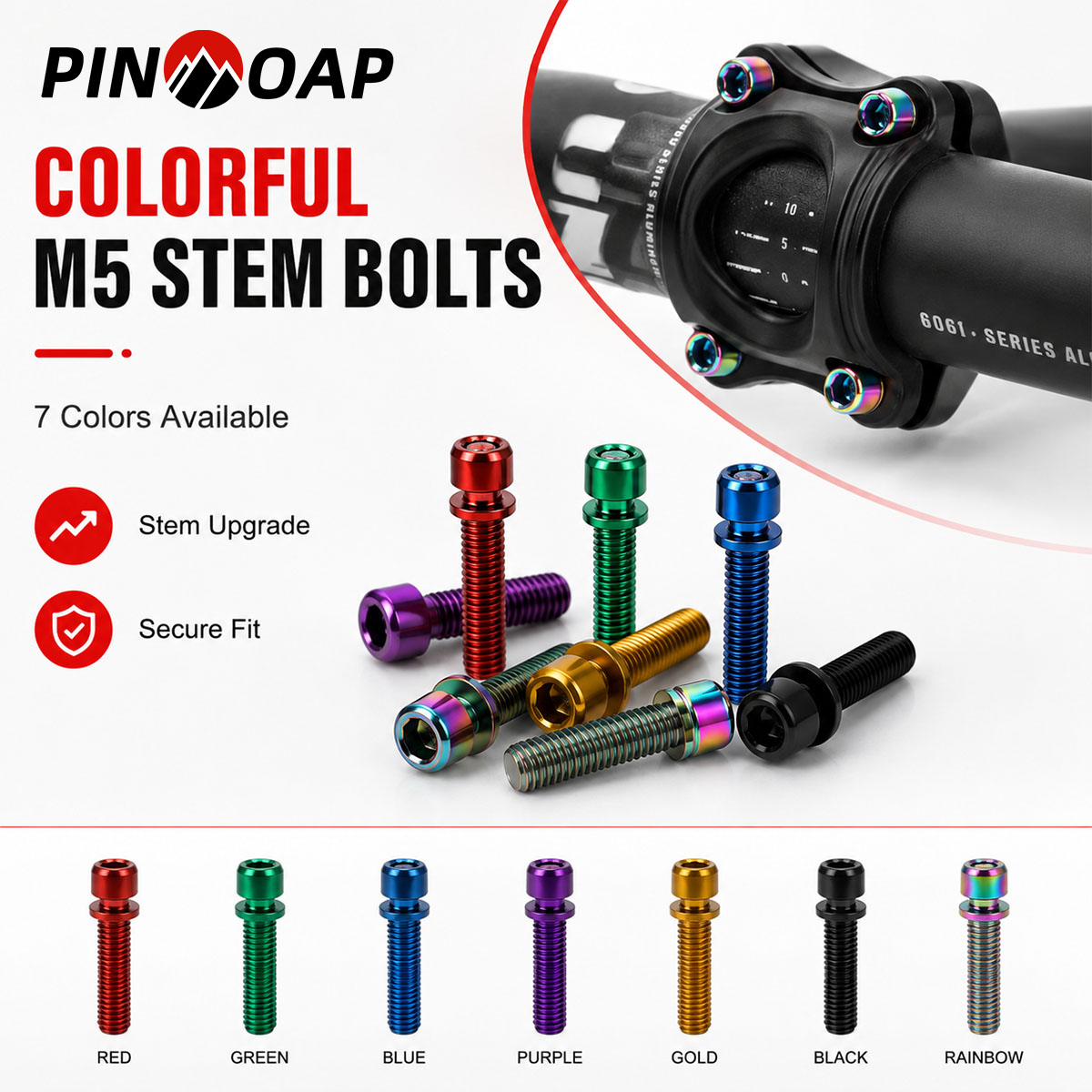 Bicycle Repair Kit - PINMOAP 6PCS 자전거 핸들바 스템 볼트