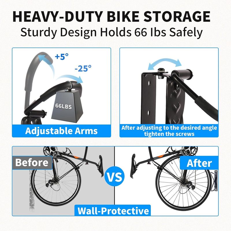 회전식 자전거 벽걸이 랙 66LBS 고하중 자전거 걸이 - Cycling Gear Wall Hanger 리뷰 및 가격