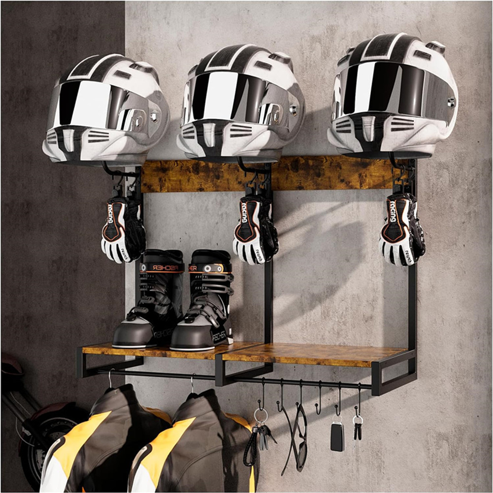 오토바이 헬멧 홀더, 4개의 장갑 걸이 및 후크가 있는 - Cycling Gear Wall Mount 리뷰 및 가격
