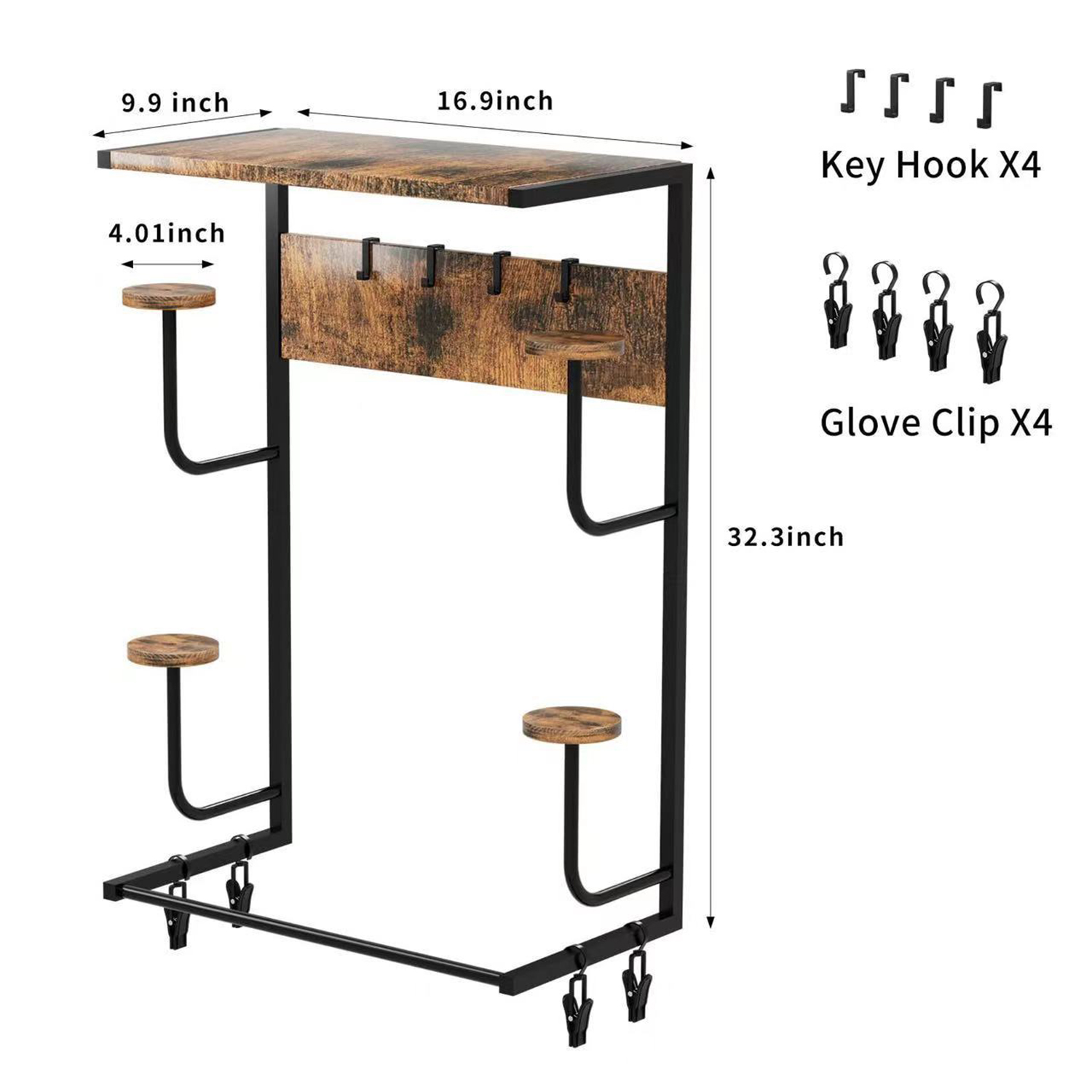 오토바이 헬멧 홀더, 4개의 장갑 칩 및 후크가 있는  - Cycling Gear Wall Mount 리뷰 및 가격